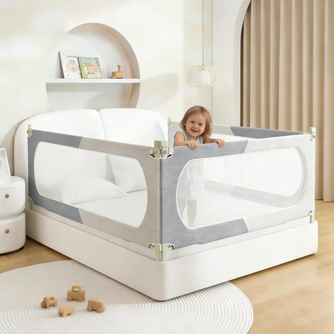 Bed Rail for Toddlers Queen Mattress Size Swing Down Side Rail Guard Rail for Kids