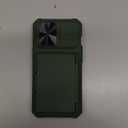 for iPhone 13 Pro Case with Camera Cover, Card Holder (4-5 Cards), Military Grade Drop, RFID Block, Rugged Shockproof Heavy Duty Women Men Phone Case for iPhone 13 Pro, Green