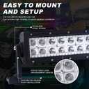 RGB Car Light Bar Offroad Multicolor Offroad Driving Lights for Trucks ATV Golf Cart & Boat with Remote and Wiring Harness (180W)