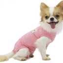 LOPHIPETS Girl Dog Shirts Pajamas - Fits 10-14 lbs - Shih Tzus, Mini Poodles, Bichons - Pink Strips/XL