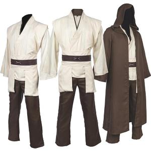 Men's Costume Robe Adult Male Tunic Costume Hooded Uniform Full Set Halloween Cosplay Cloak, Large