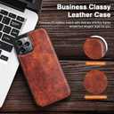 LOHASIC for iPhone 12 Case, for iPhone 12 Pro Leather Case, Slim Luxury PU Non-Slip Grip Rugged Shockproof Full Body Protective Cover Cases Compatible with iPhone 12/12 Pro 6.1" (2020) - Vintage Brown