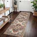 2x7 Terracotta Washable Runner Rug for Hallways, Soft Classic Kitchen Rugs with Non-Slip, Non-Shedding Boho Rug for Hallways Entryway Bedroom Bathroom Laundry Indoor