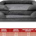 The Dog’s Bed Orthopedic Memory Foam Dog Bed with Bolsters for Large Dogs, High Density Support Mattress, Low Front Entry, Removable Washable Cover, Plush Fabric, Grey Plush, Large (No Logo)
