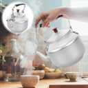 Baluue Stovetop Tea Kettle with Built-in Filter Mesh 6.88X6.29X4.92In Household Water Kettle for Brewing Tea Coffee Hot Beverages Ergonomic Handle Easy Pouring