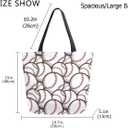 Chic Extra Large Shoulder Grocery Tote Bag, Stylish Baseball Balls Pattern Canvas Reusable Handle Bags for Men Women Gym Weekender Picnic Beach Travel Home Storage Market Shopping