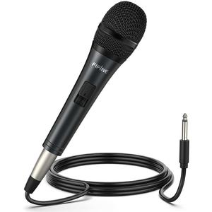 Fifine Karaoke Microphone, Dynamic Vocal Microphone for Speaker, 6.35MM Wired Handheld Mic with On and Off Switch and 14.8ft Detachable Cable-K6