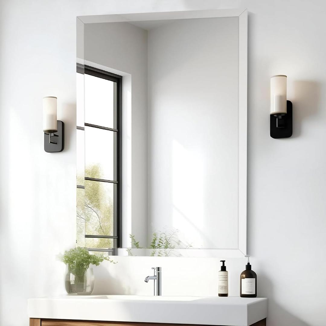 30x36 Inch Rectangle Frameless Mirror, Beveled Bathroom Mirror, Frameless Wall Mirror with 1" Beveled Edge for Bathroom Vanity, Entryway, Living Room