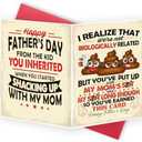 Asmallgf Humor Stepdad Fathers Day Card, Fathers Day Gift from Step Daughter Son, Father Day Card for Best Stepfather, You Earned This Father's Day step Dad Funny Personalized Gift, Set Of 5