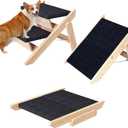 Dog Stairs/Ramp for Bed, Wooden Convertible Pet Steps, Portable Dog Ladder Up to 180 Pound for Elderly/Short-Legged Dogs, 2 Steps for Beds, Couch, Cars