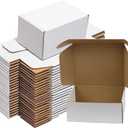 50 Pack 6x4x3 Small Shipping Boxes, White Corrugated Cardboard Packaging Box for Small Business