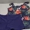 Urchics 2026 Women Two Piece Tankini Swimsuit Tummy Control Plus Size Long Torso Top and High Waisted Boy shorts Bathing Suits ( Tropical Navy, Large)