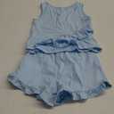 Haloumoning Girls Summer Clothing Sets Ruffle Tank Tops and Shorts Cute 2 Piece Outfits 3-10 Years (7-8 Years, Blue)