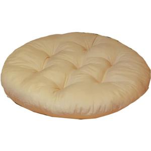 16 Inch Round Chair Seat Pad Thick Tatami Plaid Style Comfortable Floor Seat Cushion Soft Chair Mat for Office Bedroom Living Room Kitchen, Light Khaki