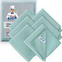 MR.SIGA Ultra Fine Microfiber Cloths for Glass, Pack of 6, 35 x 40 cm 13.7" x 15.7" (Green)