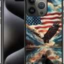Compatible with iPhone 16 Pro Case,A Eagle American Flag Design Case for Men Girls Soft TPU Bumper Hard PC Back Anti-Fall Shockproof Protective Slim Pattern Cover