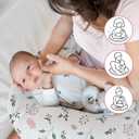 Little Grape Land Nursing Pillow for Infants, Breastfeeding Pillows, Baby Support Pillow for Nursing, Bottle Feeding, Tummy Time with Machine Washable Cover & Breathable Filling, Little Bunny