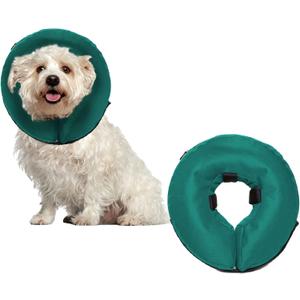 ZenPet Protective Inflatable Recovery Collar for Dogs and Cats (Teal) - Soft Pet Cone Does Not Block Vision E-Collar - Designed to Prevent Pets from Touching Stitches, Wounds and Rashes (Small)
