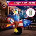6ft Patriotic Independence Day 4th of July and Memorial Day Inflatable American Eagle on Rocket with Stars, LED Lighted Blow Up Decor for Home Yard Outdoor Indoor Decoration