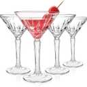 Martini Glasses Set of 4, 6oz Crystal Cocktail Glasses, Lead-free Stemmed Martini Glass for Cosmopolitan, Gimlet, Home Bar, Party
