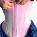 SHAPSHE Waist Trainer for Women Tummy Control Workout Waist Cincher Corset Shapewear Postpartum Body Shaper with Zipper Hook (Pink), Small