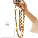 Phone Crossbody Chain Cell Phone Lanyard,Acrylic Shouder Strap Universal Cellphone Chain Strap with Tether Patches Compatible with Most Phones Bag Purse (K)