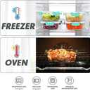 VERONES 12 Packs Glass Food Storage Containers Set, Airtight Glass Lunch Containers, Glass Meal Prep Containers with Lids,Exclusive of BPA, for Microwave, Oven, Freezer & Dishwasher Friendly,Green