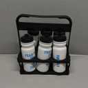 Suclain Water Bottle Carrier with 6 Bottles 20 oz Wide Mouth Water Bottles Plastic Sports Water Bottle Squeeze Water Bottles with Black Lid Team Water Bottles with Carrier for Fitness Bike Gym