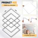 VIHOSE 4 Pcs 2x2 ft Edge-lit Frame LED Flat Panel Lights Grid Drop Ceiling Lights with 3000K/4000K/6500K Selectable 110-265v for Offices Shops Bathrooms with Integrated Ceilings