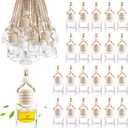 50 Pcs Car Essential Oil Hanging Bottle Empty Car Air Freshener Diffuser Bottle Perfume Glass Bottle Pendant Aromatherapy Fragrance Bottle Auto Car Interior Ornaments Decor (Round Shape) (1 Count (Pack of 50))