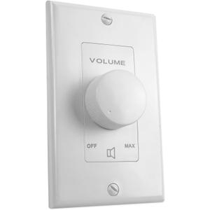 Rockville VOL70100 100 Watt 70V Wall Volume Control Zone Controller, White, 11-Step Rotary Dial, Euro-Block Terminal, Dust-Protected Circuit, for Commercial and Home Audio