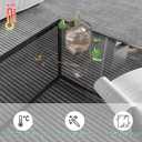 Glass Coffee Tables for Living Room Square Modern Center Table for Small Space,Tempered Glass-top with Sturdy Metal Frame Sofa Side End Table, Easy Assembly,26.4 x 26.4 x 15.7 Inches, Gray Black, Square-26.4in