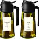 TrendPlain - Original 16oz/470ml Olive Oil Dispenser Bottle for Kitchen Gadgets and Air Fryer Accessories - Olive Oil Sprayer for Cooking w/Stickers - 2 Black