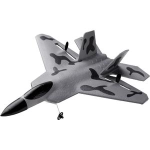 VEVOR RC Plane 2 Channel, Remote Control Airplane 2.4GHZ with 6-Axis Gyro Stabilizer&2 Batteries, F-22 Fighter Aircraft Plane Toy for Adults Kids Beginners Boys Birthday/Xmas Child Gift
