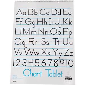 School Smart Chart Tablet, 24 x 32 Inches, 1-1/2 Inch Ruling, 1/2 Inch Skip Line, 25 Sheets, Cover may vary