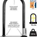 Kryptonite Kryptolok Standard Bike U-Lock with Cable, Heavy Duty Anti-Theft Bicycle U Lock, 12.7mm Shackle and 10mm x 4ft Length Security Cable with Mounting Bracket and Keys