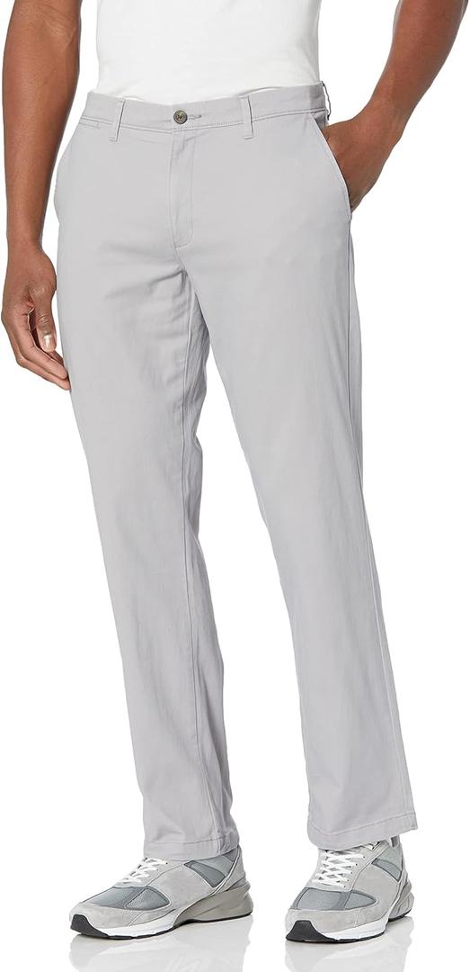 Amazon Essentials Men's Straight-Fit Casual Stretch Chino Pant (40W x 30L, Grey)