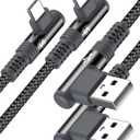 sweguard iPhone 17 Charger USB to Type C Cable 90 Degree [2-Pack,3.3FT] Fast Charging Cord for iPhone 17 16 15 Pro Max Plus Galaxy S25 S24 S23 S22 S21 S20 A55 A54 A15 Note Flip LG Pixel Moto