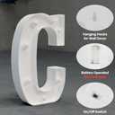 Light Up Marquee Letters, 26 Alphabet LED Lights, Night Light White Plastic Letters for Engagement Party Wedding Baby Shower Birthday, Marquee Sign (C)