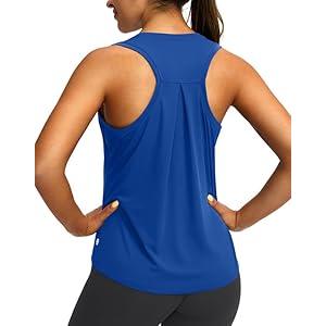 Women's Workout Tops Racerback Athletic Tank Tops Sleeveless Loose Fit Yoga Running Gym Shirts for Women (Royal Blue,XL)