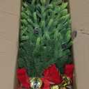 RoseCraft 2PCS Christmas Decorations, Artificial Front Door Christmas Wreaths, Hanging Bell Bow Decorations, for Fireplace Home Holiday Wall Party Xmas Decor. (Red/Green-2)