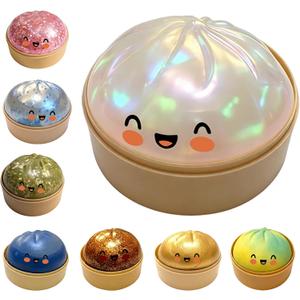 Glitter Dumpling,Large Dumplings Squishy,Mega Rainbow Dumpling Stress Relief Fidget Toy(White)