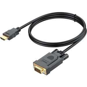 HDMI to VGA Cable 3FT, Computer HDMI to VGA Monitor Cord (Male to Male) Compatible for Raspberry Pi, Roku, Computer, Desktop, Laptop, PC, Monitor, Projector, HDTV and More-NOT Bidirectional