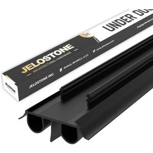 2 Pack - 36" Kerf-in Door Bottom Seal Replacement, Intertek Tested Non-Toxic Materials, Double Bulb Weather Stripping for Exterior Doors, Easy Install, Black, KS-MD2544