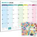2026-2027 Desk Calendar - 22" x 17", 18 Month Calendar Jan 2026 - Jun 2027, Large Monthly Desktop Calendar with Daily Blocks, Thick Paper, Corner Protectors - Colorful (3 Stickers Included)