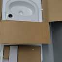 Wall Hung Basin Sink Small Cloakroom Basin Rectangle Ceramic Wash Basin Right Hand (Oval Sink Set (with Tap&Drain))