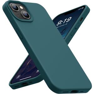 OuXul for iPhone 14 Case, iPhone 13 Case Shockproof Liquid Silicone Protective Phone Case with Soft Anti-Scratch Microfiber Lining Ultra Slim Drop Protection Phone Cover 6.1 inch(Blackish Green)