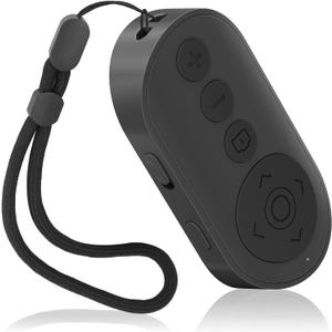 Wireless Camera Remote Control with Zoom in/Out for Android & iPhone,Versatile Shutter with Front/Rear Camera Switch,Vlogging Accessories Remote for TikTok Video & Photo,Black