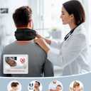Heated Neck Brace Cervical Collar - Neck Support Brace with Heating Pad, Soft Foam Wraps Keep Vertebrae Stable and Aligned for Relief of Cervical Spine Pressure for Women & Men Black (M Size)