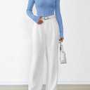 PRETTYGARDEN Crew Neck Long Sleeve Cute Going Out Tops for Women 2026 Casual Basic Slim Fit Womens Pullover Shirts (Blue, L)